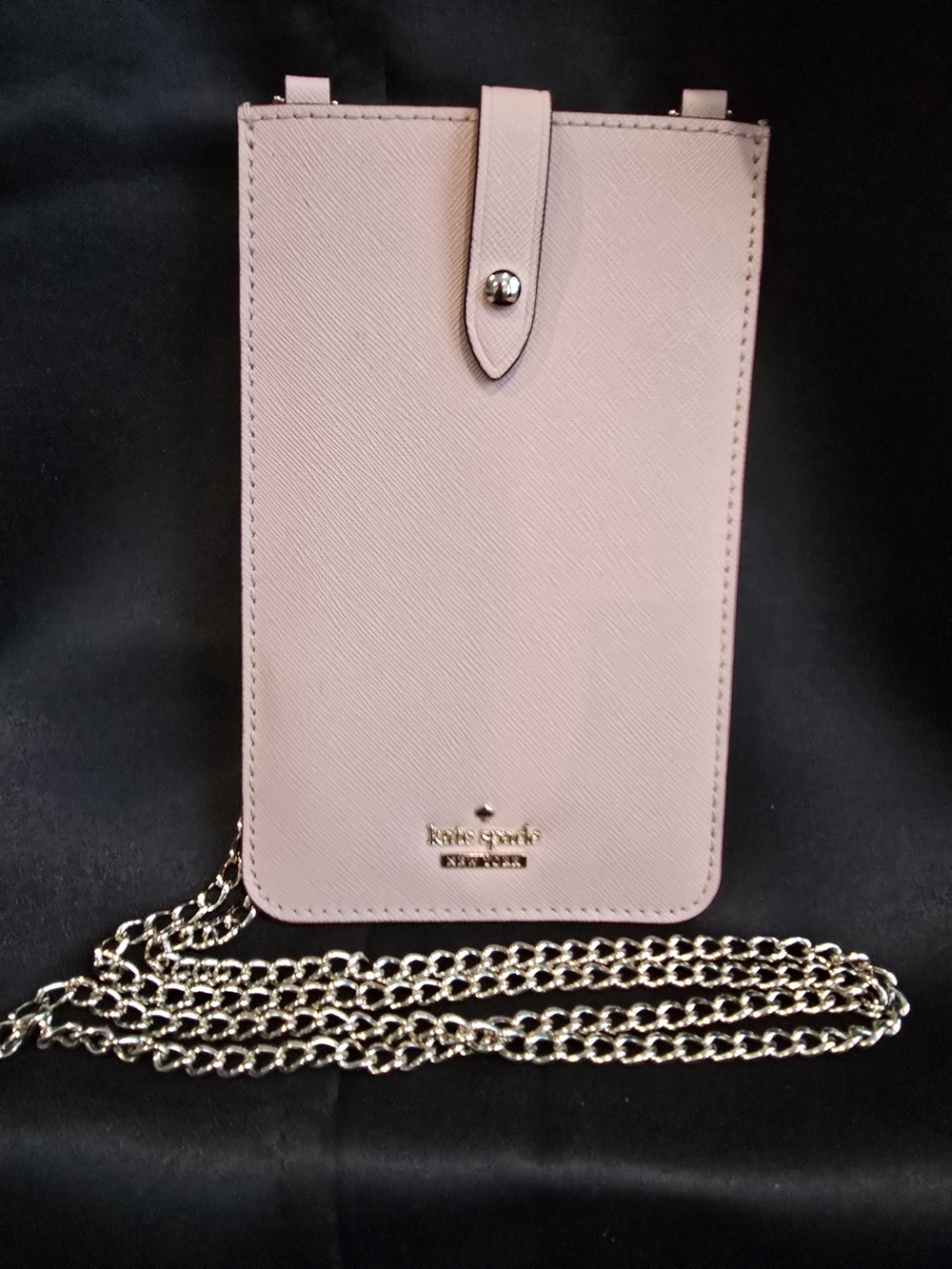 kate spade Leather Crossbody Phone Holder with Gold Chain - Pink - Picture 3 of 6